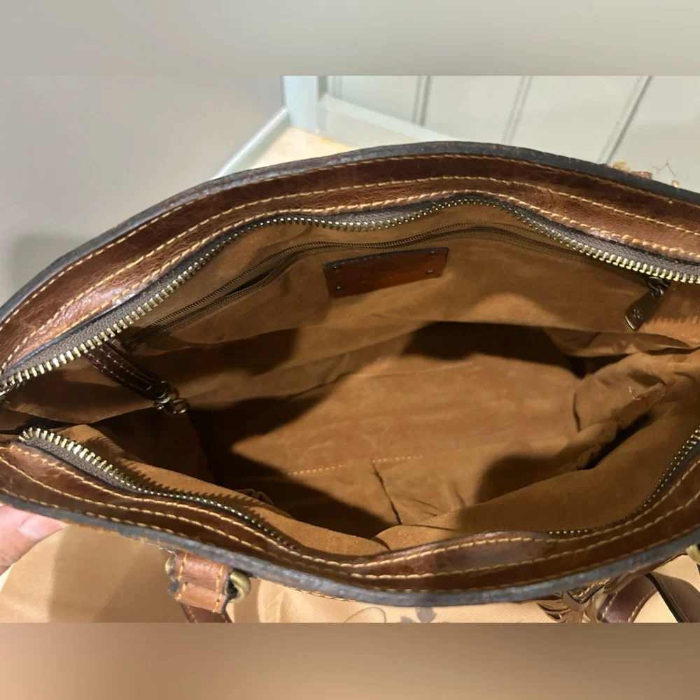 Patricia Nash Floral Shoulder Bag - Brown and Cream - Picture 7 of 10
